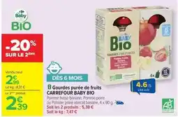 Carrefour Carrefour - gourdes purée de fruits offre