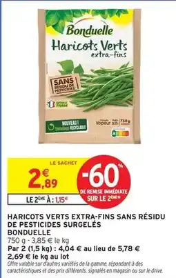 Intermarché Bonduelle - haricots verts extra-fins sans résidu de pesticides surgelés offre
