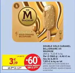 Intermarché Magnum - double gold caramel billionaire x4 offre
