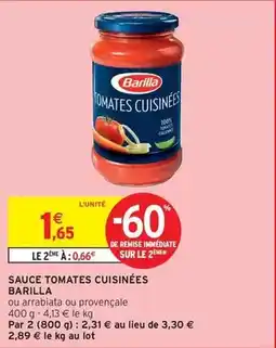 Intermarché Barilla - sauce tomates cuisinées offre