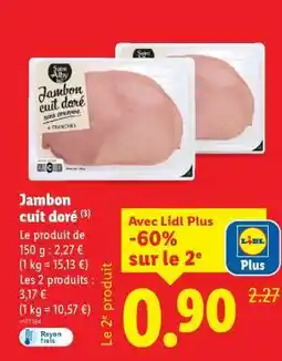 Lidl Jambon cuit doré offre