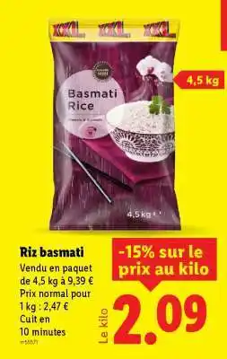 Lidl RIZ BASMATI offre