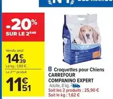 Carrefour Carrefour - croquettes pour chiens companino expert offre