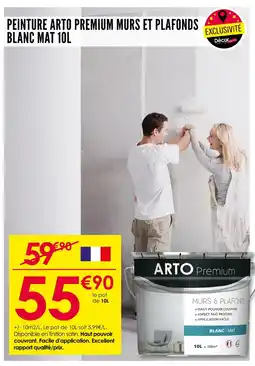 Décor Discount ARTO Peinture murs et plafonds blanc mat 10L offre