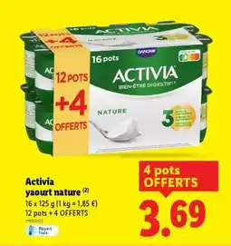 Lidl Activia Yaourt nature offre