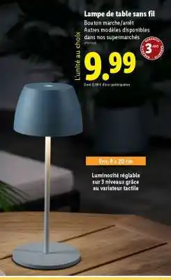 Lidl Lampe de table sans fil offre