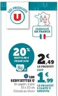 Super U Serviettes U offre