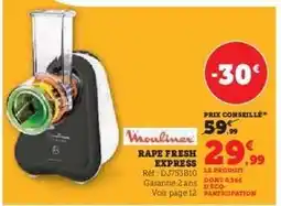 Hyper U MOULINEX Rape fresh express offre