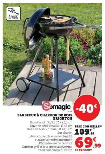 Hyper U Barbecue à Charbon de Bois Brighton offre