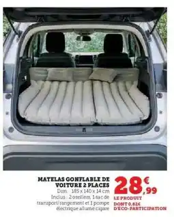 Hyper U Matelas gonflable de voiture 2 places offre