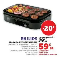 Hyper U PHILIPS Plancha de Table Philips offre