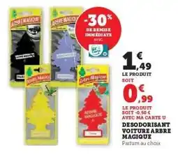 Hyper U Desodorisant voiture arbre magique offre