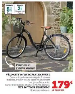Hyper U VÉLO CITY 26 AVEC PANIER AVANT offre