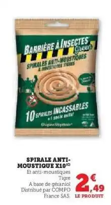 Hyper U Spirale anti-moustique x10 offre