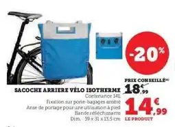 Hyper U SACOCHE ARRIERE VÉLO ISOTHERME offre