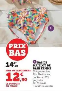 Hyper U Bas de maillot de bain femme offre