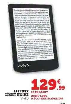 Hyper U Liseuse Light Noire offre