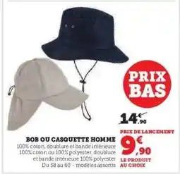 Hyper U Bob ou casquette homme offre
