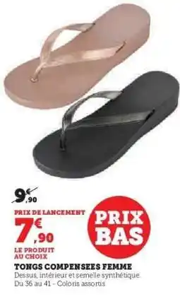 Hyper U Tongs Compensées Femme offre