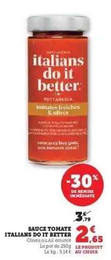 Hyper U SAUCE TOMATE ITALIANS DO IT BETTER offre