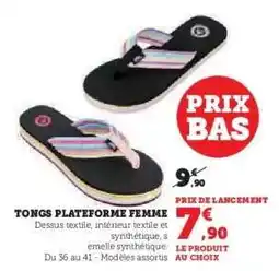 Hyper U Tongs Plateforme Femme offre