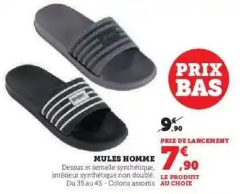 Hyper U Mules Homme offre