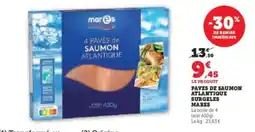 Hyper U PAVÉS DE SAUMON ATLANTIQUE SURGELÉS MARES offre