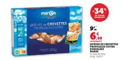 Hyper U QUEUES DE CREVETTES TROPICALES CUITES SURGELEES MARES offre