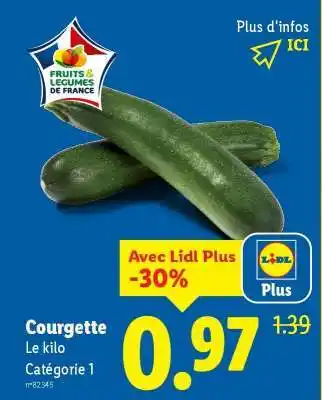Lidl Courgette offre