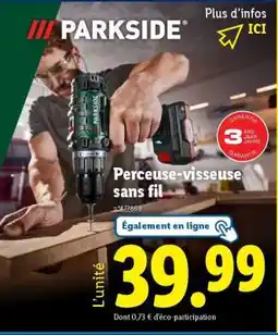 Lidl Perceuse-visseuse sans fil offre