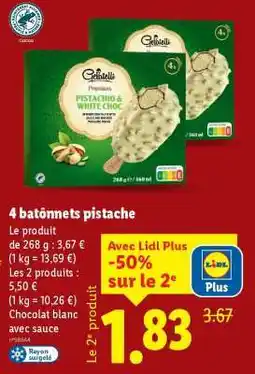 Lidl 4 batônnets pistache offre