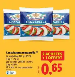 Lidl CASA AZZURRA MOZZARELLA offre