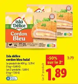 Lidl Isla délice cordon bleu halal offre