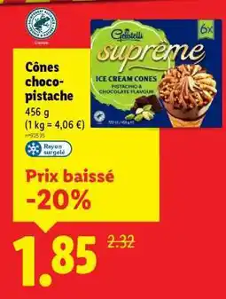 Lidl Cônes choco-pistache offre