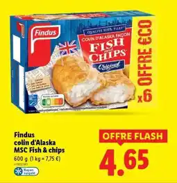 Lidl Findus colin d'Alaska MSC Fish & chips offre
