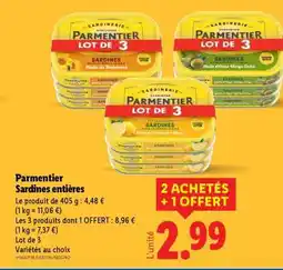 Lidl PARMENTIER SARDINES ENTIÈRES offre