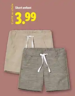 Lidl Short enfant offre