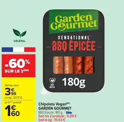 Carrefour Market GARDEN GOURMET Chipolata Vegan offre