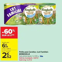 Carrefour Market BONDUELLE Petits pois Carottes <<Lot Familial>> offre