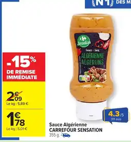 Carrefour Market CARREFOUR SENSATION Sauce Algérienne offre