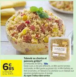 Carrefour Market Taboulé au chorizo et poivrons grillés offre