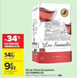 Carrefour Market LES SONNAILLES Vin de l'Union Européenne offre