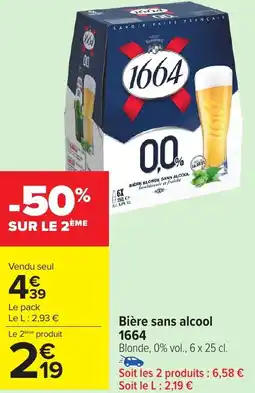 Carrefour Market 1664 Bière sans alcool offre