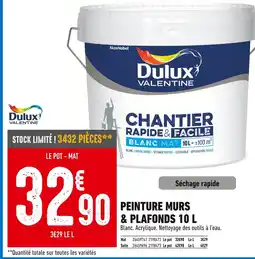 Brico Cash Dulux Valentine Peinture murs & plafonds 10 l offre
