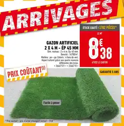 Brico Cash Gazon artificiel 2 X 4 M - ÉP 45 MM offre