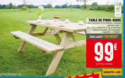 Brico Cash Table de pique-nique offre