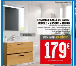 Brico Cash Ensemble salle de bains : meuble + vasque + miroir offre