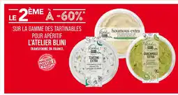 Match L'atelier Blini Le 2ème à -60% sur la gamme des tartinables pour apéritif L'atelier Blini offre