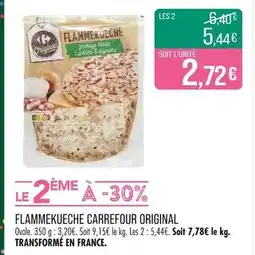 Match CARREFOUR ORIGINAL Flammekueche offre