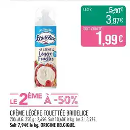 Match Bridélice Crème légère fouettée offre